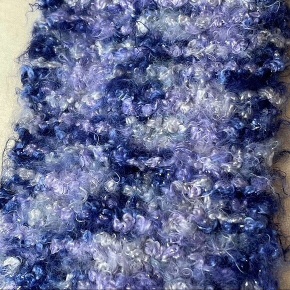Blue Tie Dye Handmade knitted sequin Scarf one size chunky ultra soft - Picture 3 of 7